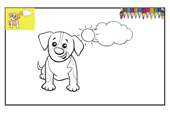 Coloring Book Page Animals Dog SVG