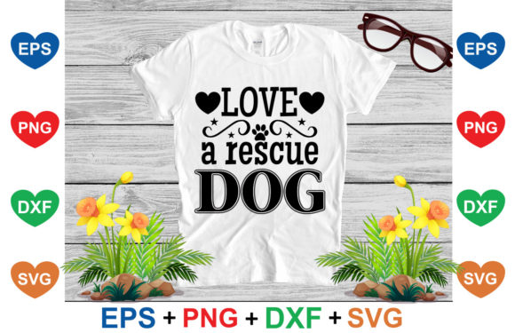 Dog SVG Design, Love a Rescue Dog
