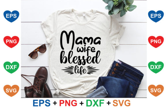 Dog SVG Design: Mama Wife Blessed Life