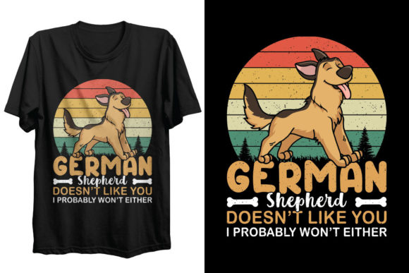 German Shepherd Dog SVG T-Shirt Design